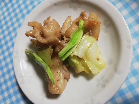 鶏ハラミとキャベツの中華炒め